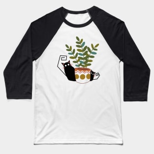 Cute Cats With Plants | Cat Lover Gift | Handmade Illustration | Kawaii Design | By Atelier Serakara Baseball T-Shirt